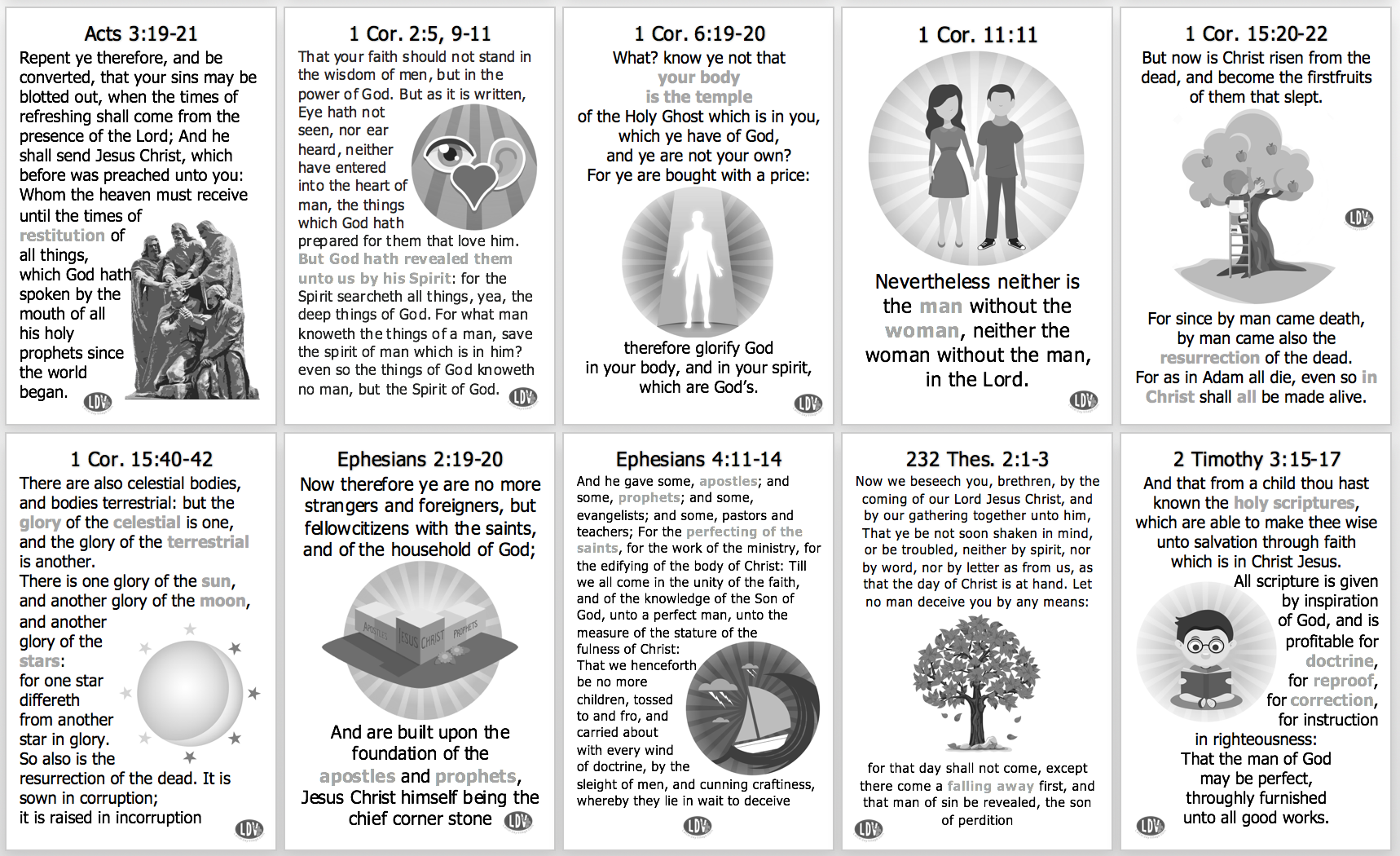 New Testament Doctrinal Mastery Classroom Charts - LatterdayVillage